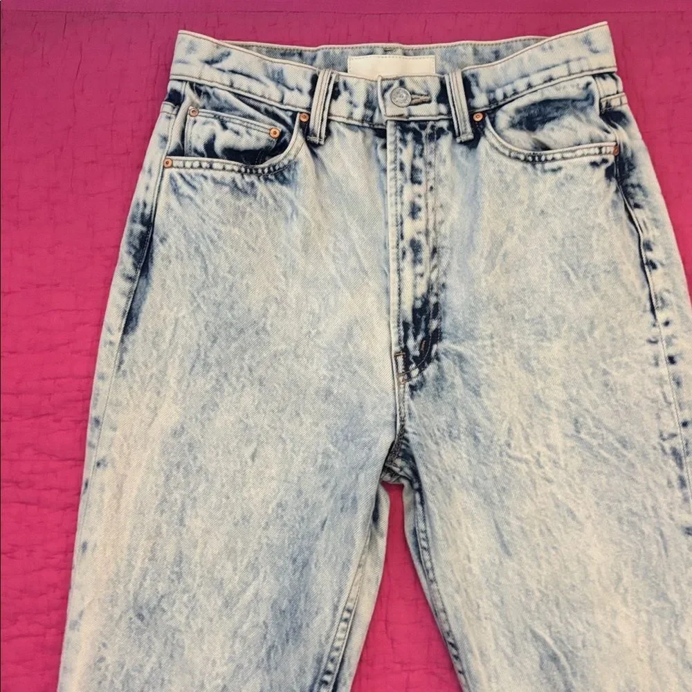 Mother Women's High Rise Acid Wash Jeans, size 26